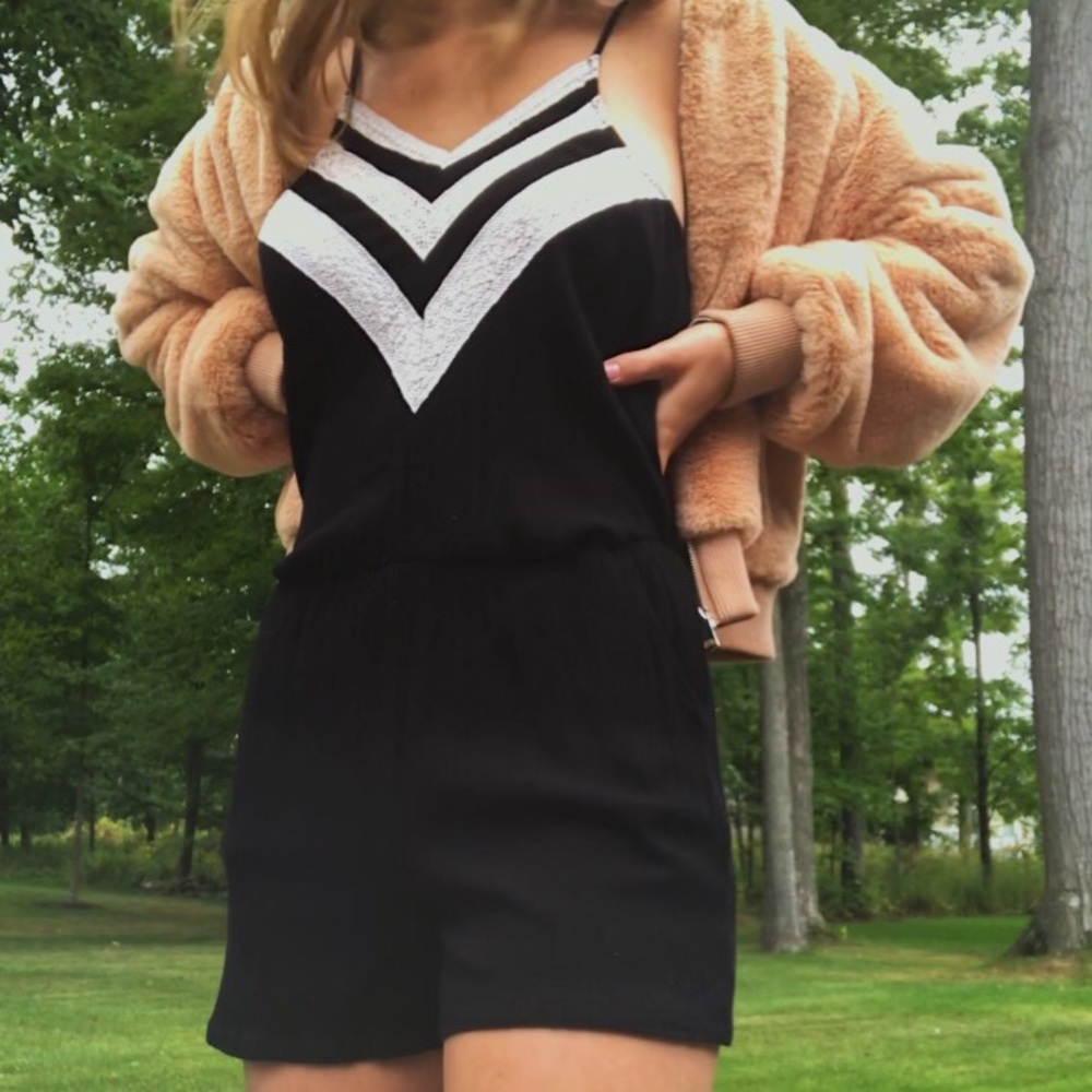 Black and white romper